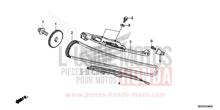 CHAINE A CAMES/TENDEUR de NC700S DCT PEARL SUNBEAM WHITE (NHA66) 2013
